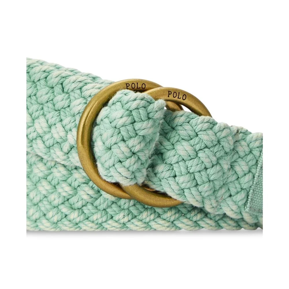 Polo Ralph Lauren Belt Men's Medium Mint Cotton Braided Adjustable Buckle FTS23